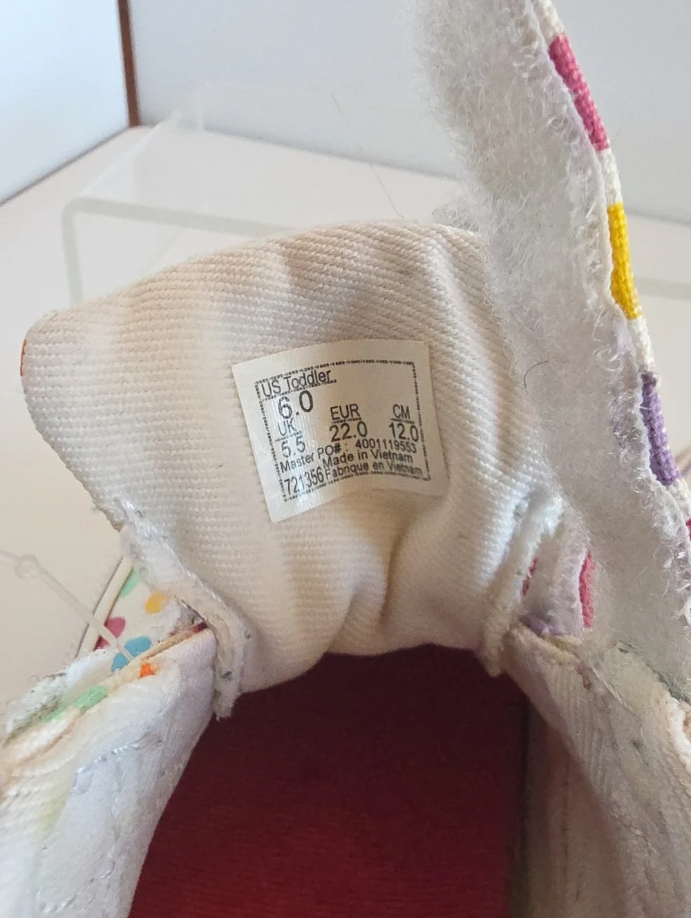 Vans Doheny V Multicolor Hearts Sneakers Size 6 Toddler